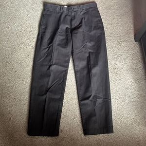 Mens brown pinstripe banana republic straight fit slacks pants 33x30